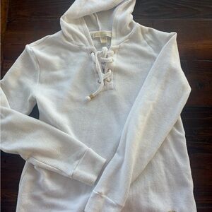 Michael Kors White Lace-Up Hoodie for Women